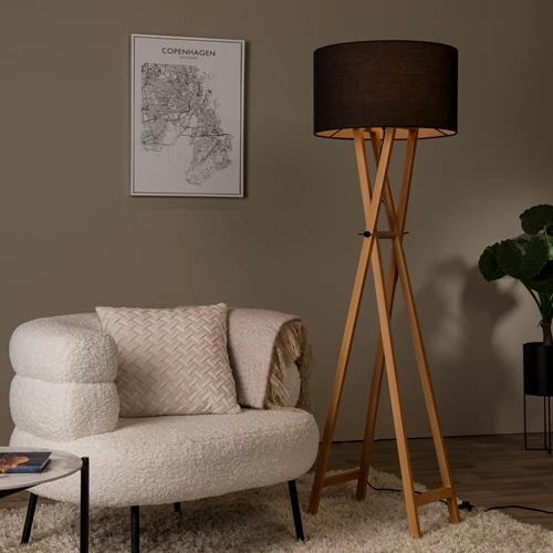 Lucide TRAFALGAR - Vloerlamp - Ø 48 cm - 1xE27 - Naturel - sfeer 1
